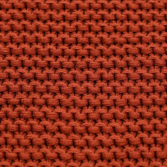 Плед из хлопка жемчужной вязки терракотового цвета из коллекции essential, 130х180 см