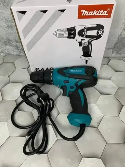 Makita Дрель-шуруповерт электрическая сетевая, щеточный инструмент 670 Вт, 25 Нм/ Мини дрель ручная, шуруповерт от сети