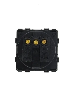 Механизм розетки KLUST Basic с заземлением, со шторками, серый