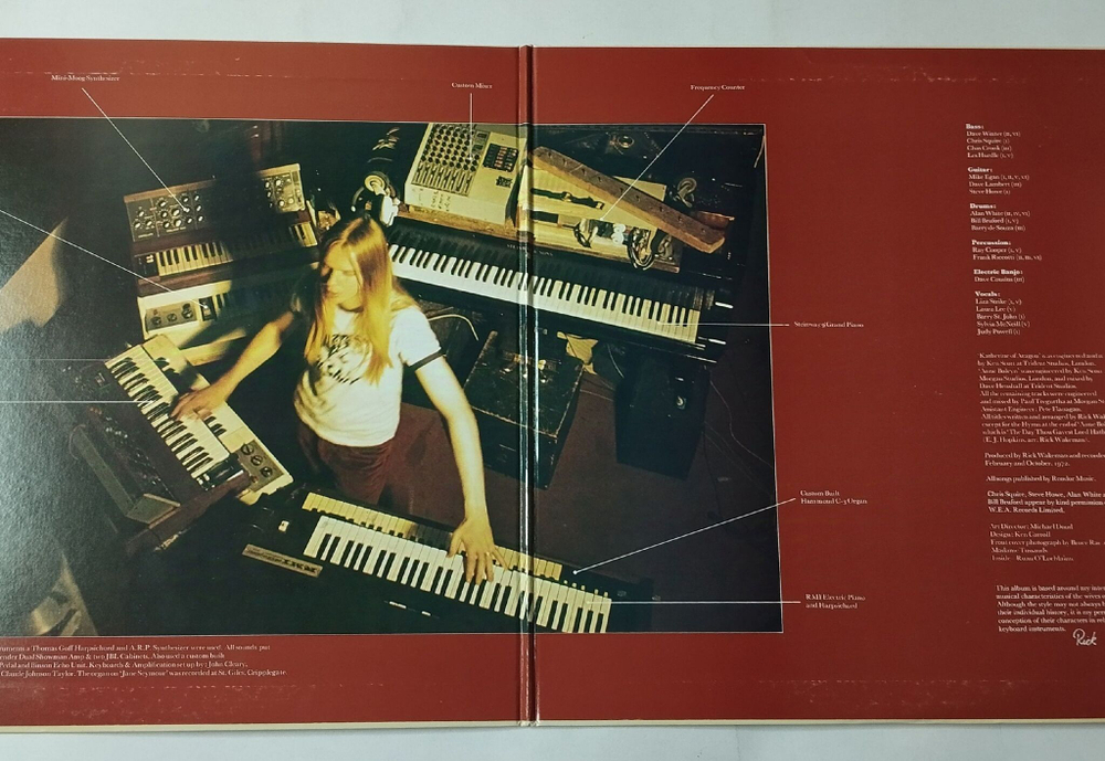 Винтажная виниловая пластинка LP Rick Wakeman The Six Wives Of Henry VIII (USA 1973)