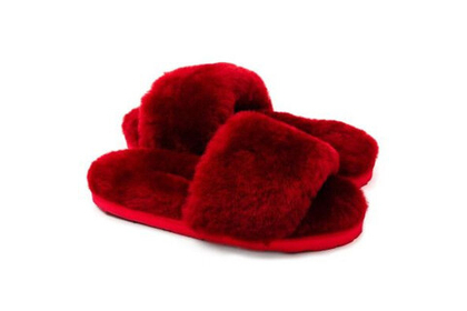 UGG Fluff Slide Slippers Bordo