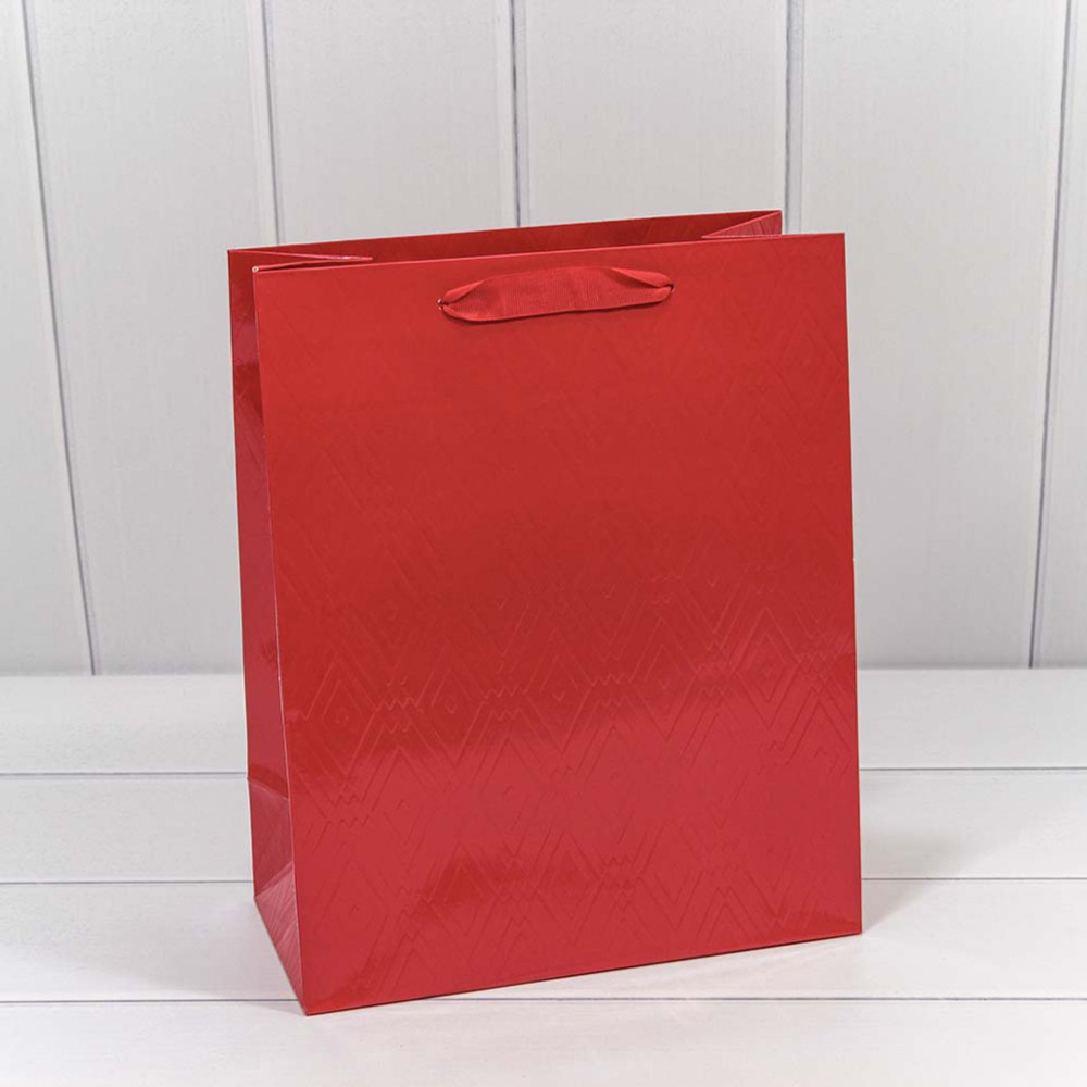 Пакет подарочный 26х32х13см Премиум "Элегант" (Красный)