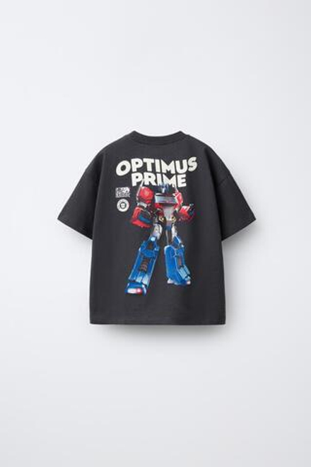 ZARA ФУТБОЛКА С ПРИНТОМ TRANSFORMERS®, ЧЕРНЫЙ