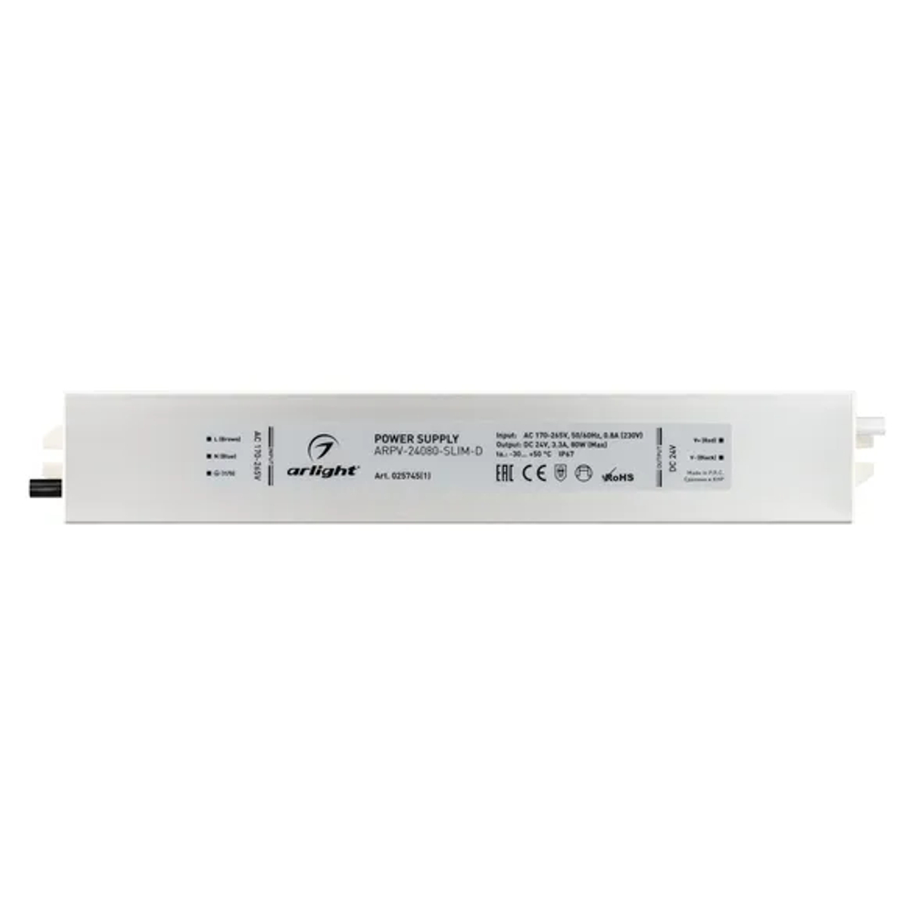 Блок питания ARPV-24080-SLIM-D (24V, 3.3A, 80W) (Arlight, IP67 Металл, 3 года) 025745(1)