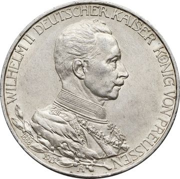 2 марки 1913 Германская Империя, Пруссия «25 лет правлению Вильгельма II»