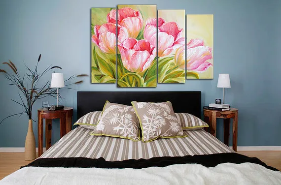 Модульная картина "Небесные тюльпаны"