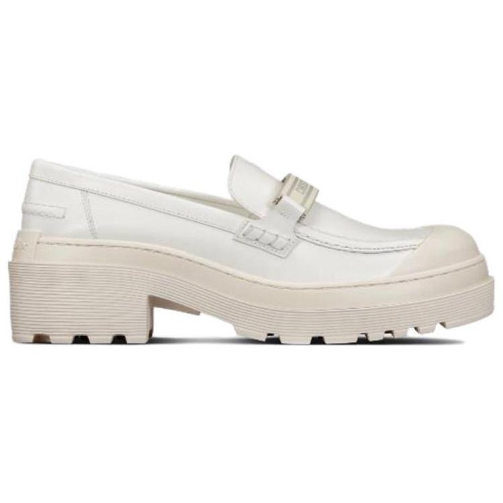 DIOR Code Calfskin Platform Shoes Women"s White