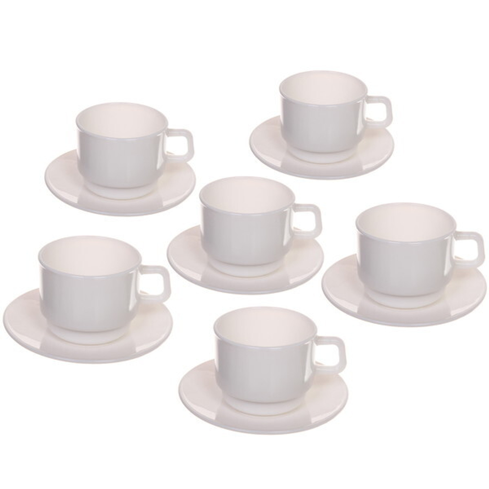 Чайный набор 12 предметов «White magic» (6кружек 250мл+6блюдец) Классика