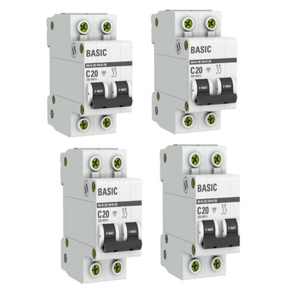 Авт. выключатель 2P 20А (C) 4,5кА ВА 47-29 Basic 4шт