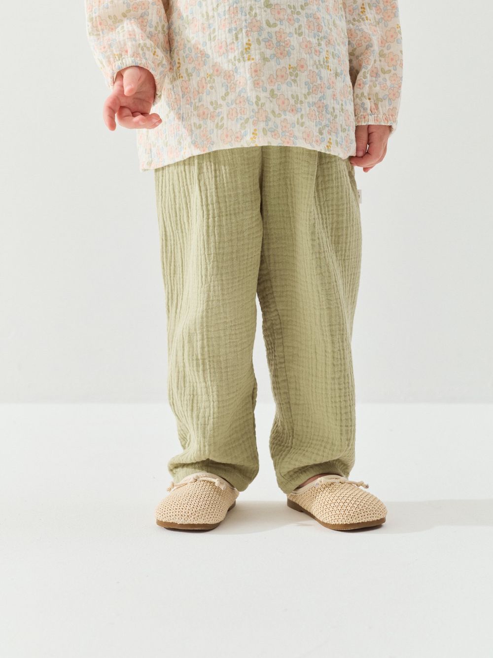 Брюки муслиновые "Шалфей" 0+