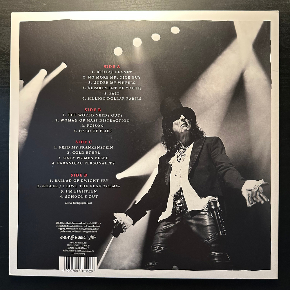 Alice Cooper - A Paranormal Evening With Alice Cooper At The Olympia Paris 2LP (Германия 2018г.)