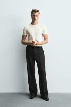 ZARA ФУТБОЛКА MUSCLE TEE FIT, ЭКРЮ