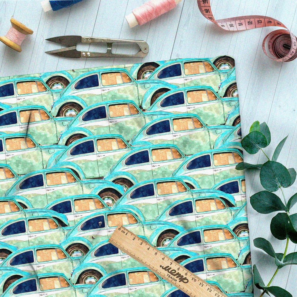 Ткань ниагара автопарк бирюзовых машин