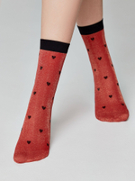 CONTE FANTASY Сияющие носки с объемными рисунками «Hearts»