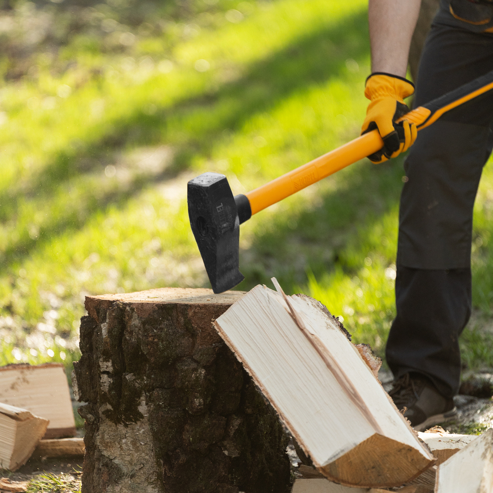 Колун-кувалда 4000 г, кованая, фибергласовая  рукоятка c TPR покрытием, 880 мм Denzel