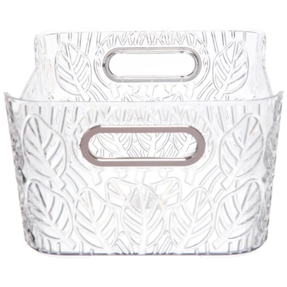 Корзина для хранения «ЛАМИНГТОН ФЛО», цвет белый, прозрачный, 24,5*18*10,7см (лейбл Селфи)