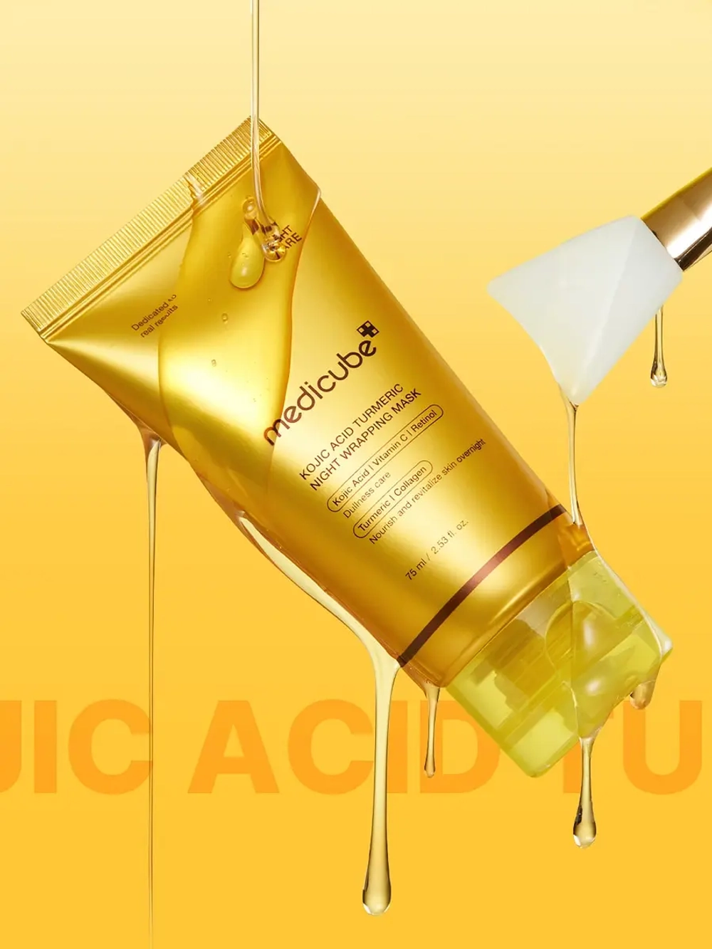 Medicube Ночная маска-пленка с куркумой и коллагеном против пигментации Kojic Acid Turmeric Night Wrapping Mask 75 мл