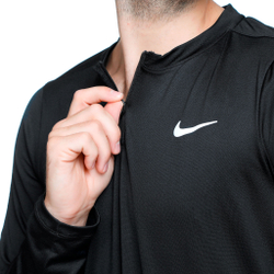 Мужское теннисное поло Nike Dri-Fit Advantage Half-Zip Long Sleeve Men - Black