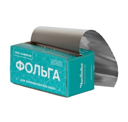 Фольга 18 мкр 12 см х 100 м серебро "Чистовье" в коробке (Код заказа 600-189)