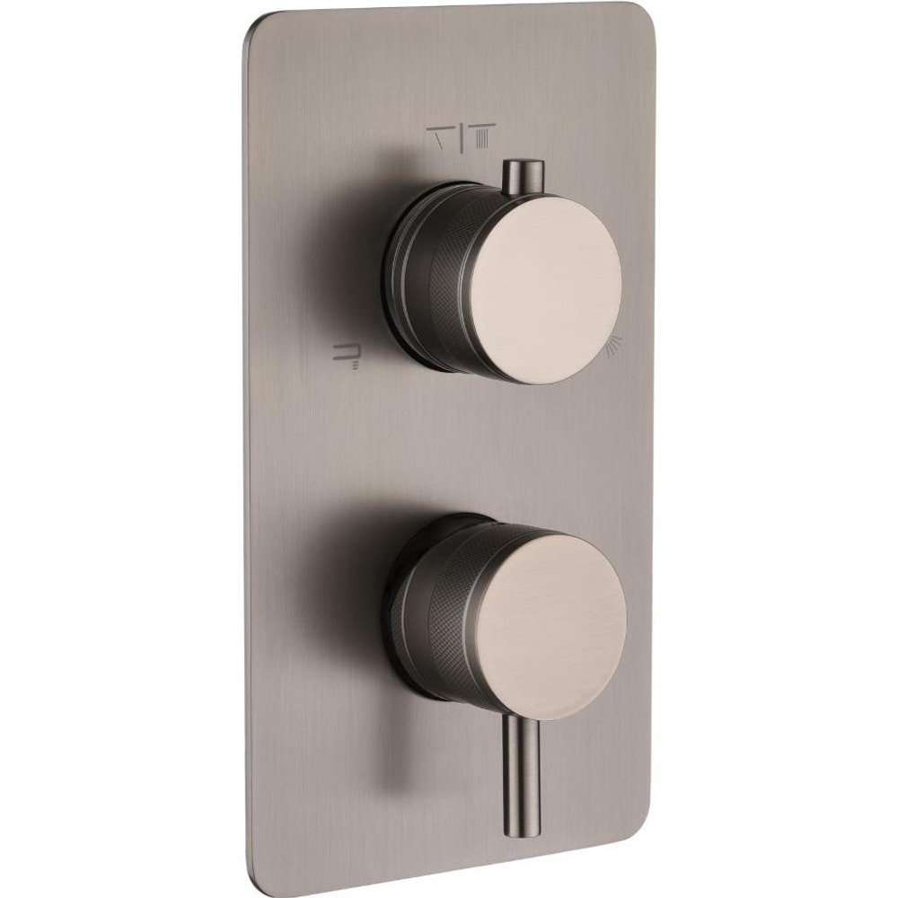 Встраиваемый смеситель для душа и ванны трехпроходной Boheme CELL 135-3-GM GUN METAL