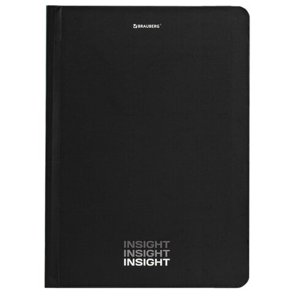 Блокнот с резинкой в клетку 96 л., А5 (145х203 мм), твердая обложка, BRAUBERG, "Insight", 113723