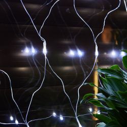 ULD-N1515-96-STK WHITE IP44 Сетка светодиодная со статическим свечением. 1.5х1.5м. Соединяемая. 96 светодиодов. Белый свет. Провод прозрачный. TM Uniel