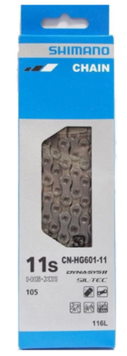 Цепь SHIMANO HG601, 11 скоростей, 116 звеньев, замок цепи SM-CN900-11 (1шт), ROAD/MTB/E-BIKE совмест