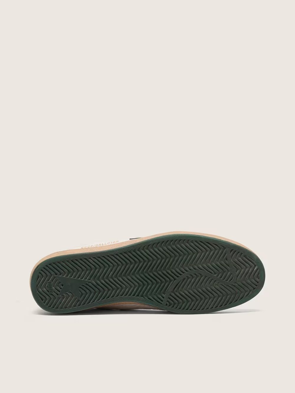 Men's Ball Star in white nappa leather with green leather star and heel tab