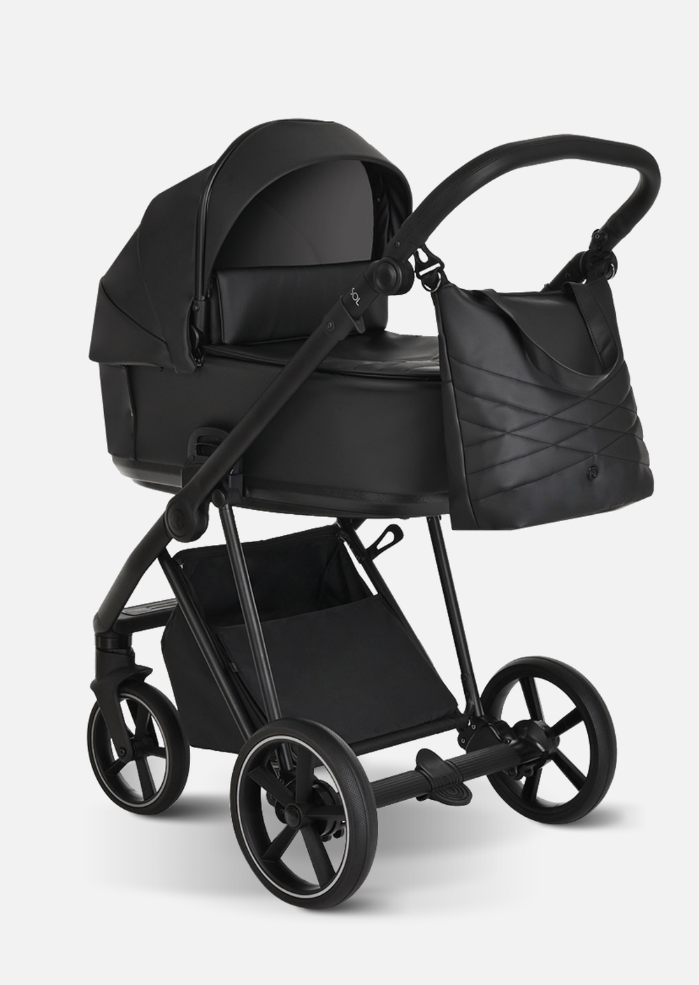 Roan Коляска 2 в 1 Sol Leather Black