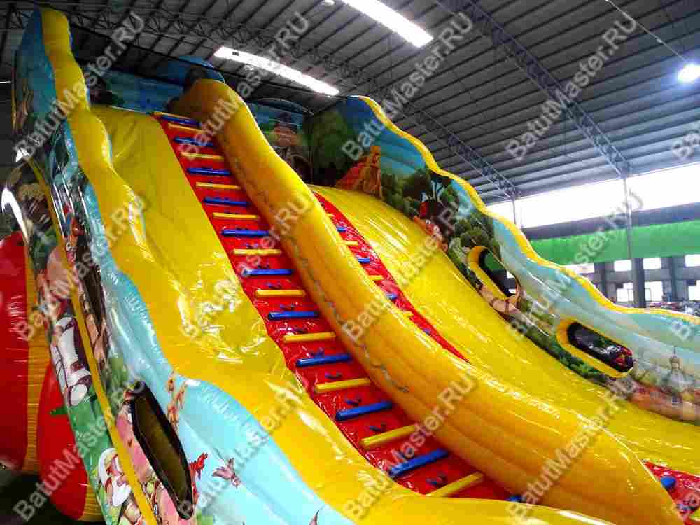 Надувная горка "Сказочные богатыри 2" 17*11*10 м