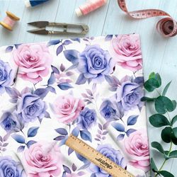 Ткань премиум Оксфорд 600D яркие акварельные розы