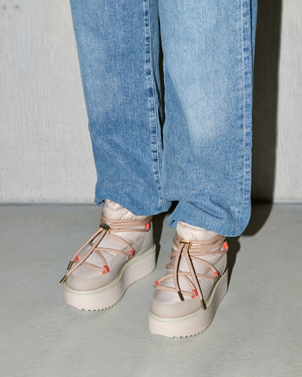 Комбинированные полусапоги INUIKII 75205-110 Technical Platform Beige