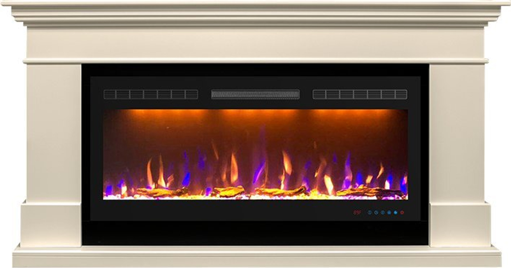 Каминокомплект California  - Слоновая кость (Высота 860) с очагом Crystal 40 RF