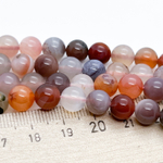 Агат + халцедон бусины, диаметр около 7,7-7,9 мм, цена за 12 шт (1/4 нити)
