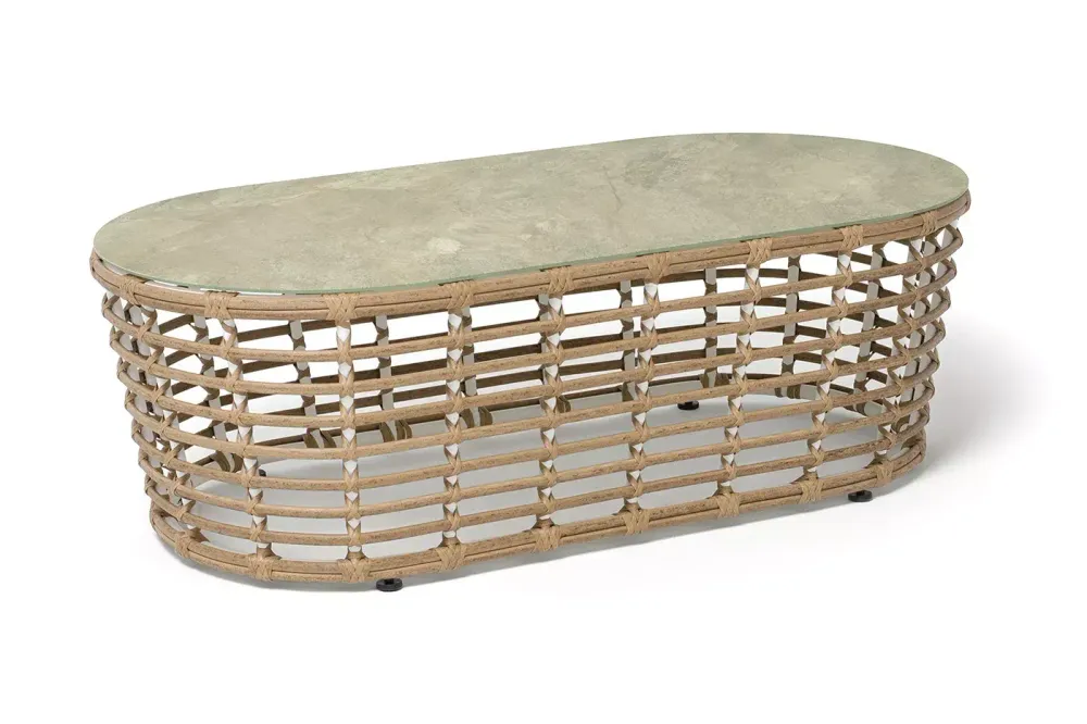 "Валенсия" журнальный столик из искусственного ротанга, цвет соломенный