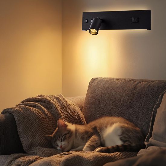 CL704461 Декарт Черный Св-к Настенный с USB