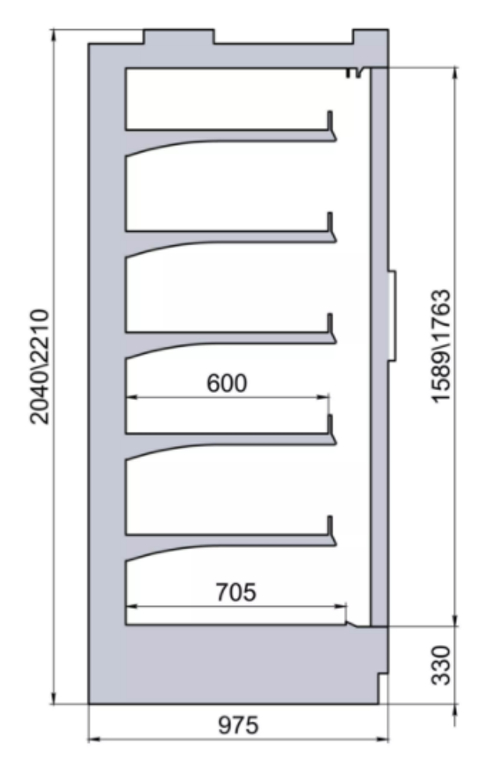 Пристенный холодильный стеллаж Polair MONTE MAXI M 1250