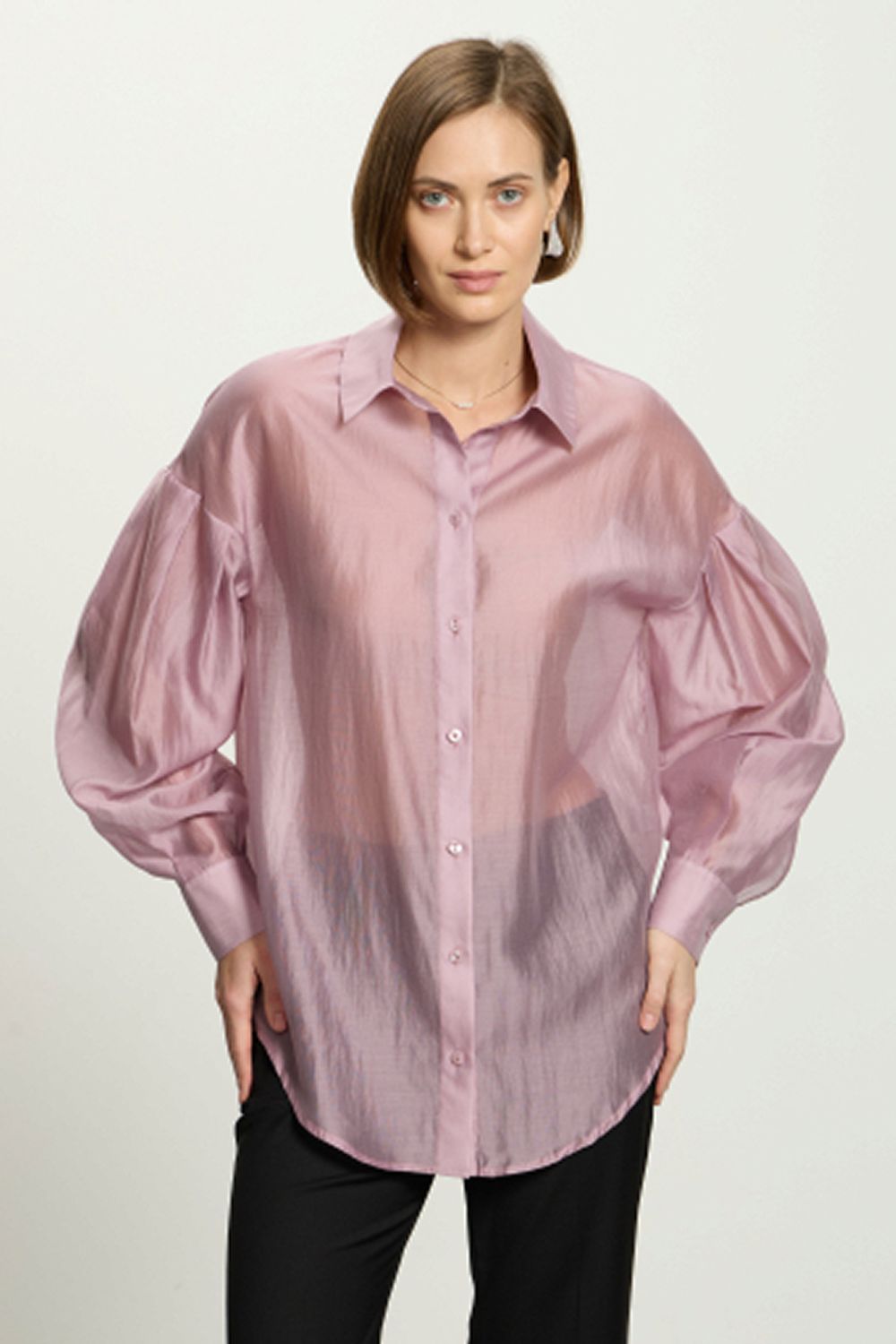 Рубашка Барокко сиреневый шифон
