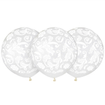 Шар латексный 45см Орнамент цветочный (Прозрачный)