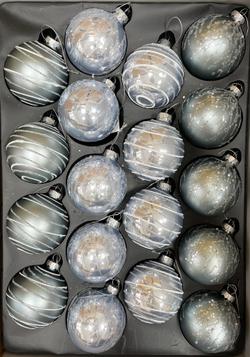 Набор шаров 7см 18шт ChristmasDeLuxe голубой микс