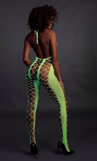 Зеленый кэтсьюит Bodystocking with Halterneck (Размер: XS-XL) (Цвет: зеленый)