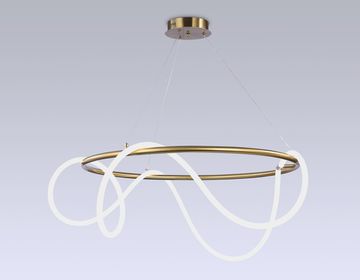 Подвесной светодиодный светильник с пультом (ПДУ РАДИО 2.4G) 84W 3000K/4200K/6400K  FL10511 BS латунь Comfort Line Ambrella