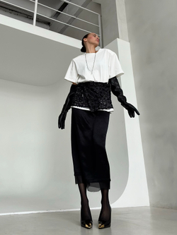 Юбка МИДИ Ацетат (черный)