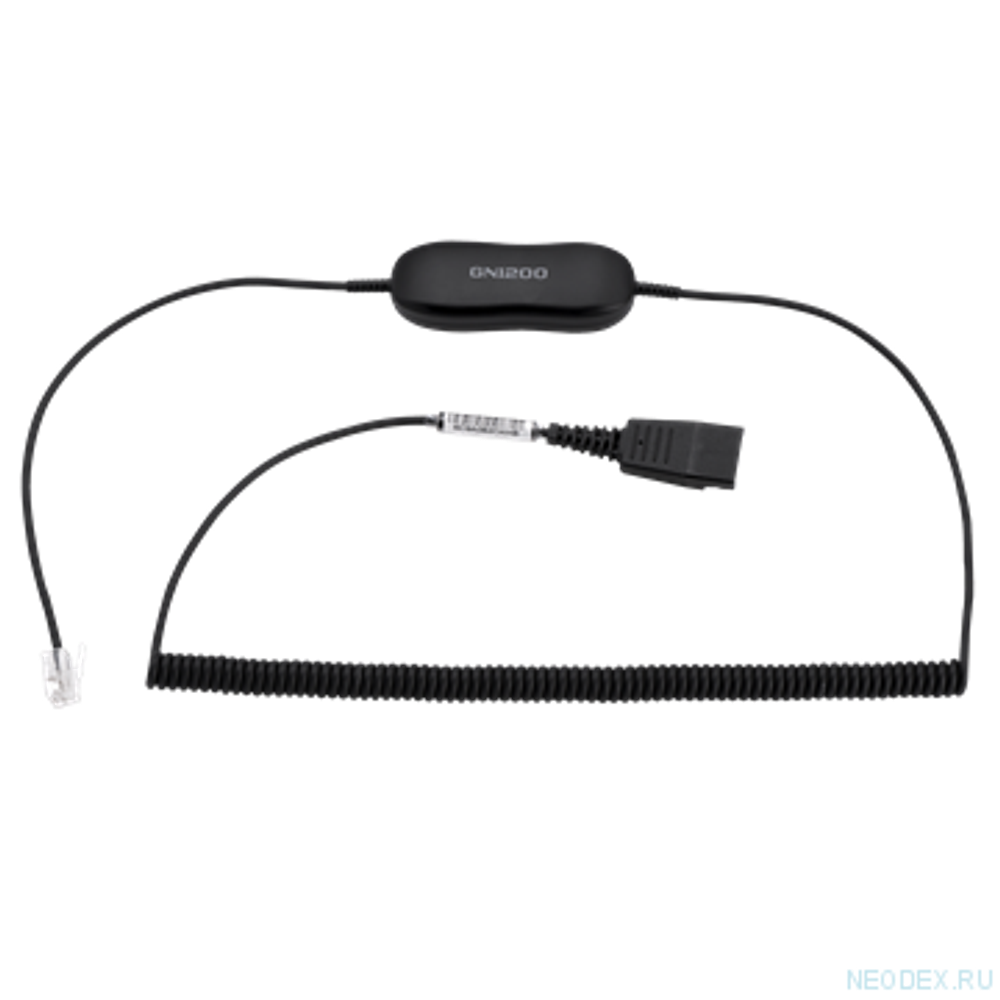 Jabra GN1218 шнур AC 2m (Attenuation Cord) QD на RJ10, витой ( 88011-102 )