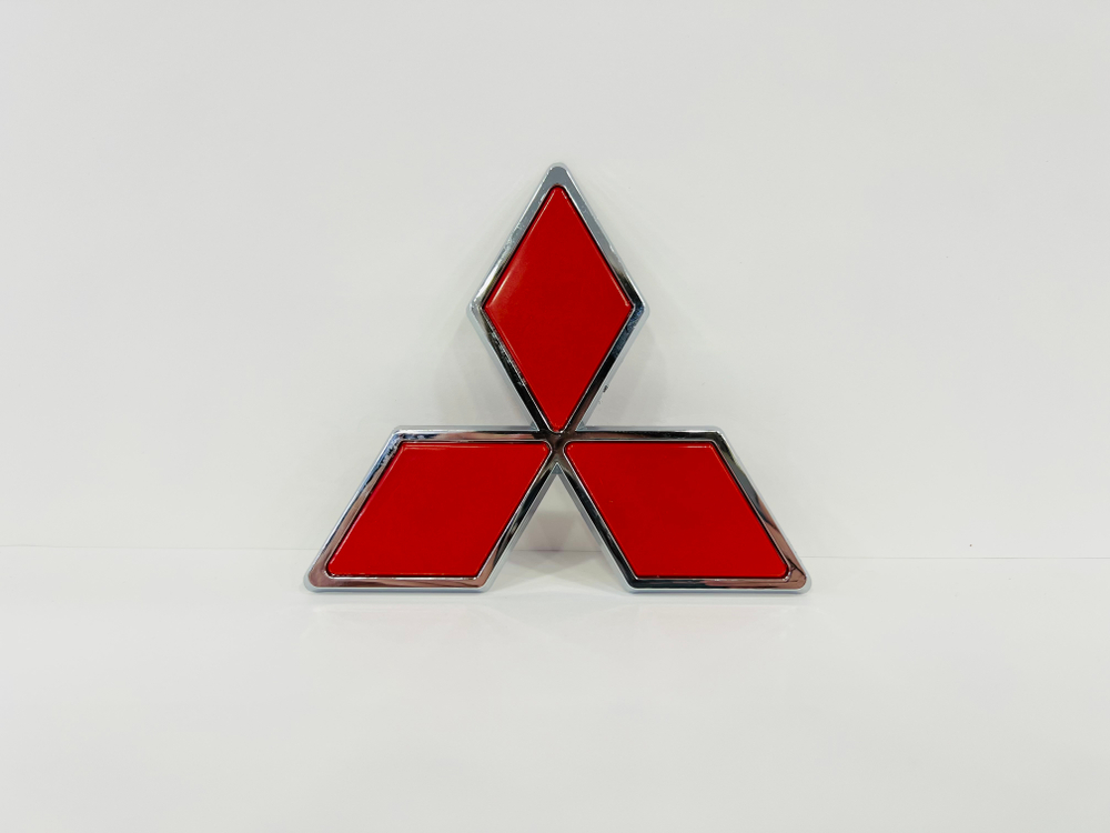 HH-100 / Логотип (шильдик, надпись, эмблема) "Mitsubishi" 12 см для крышки багажника / решетки радиатора / капота (1 шт.)