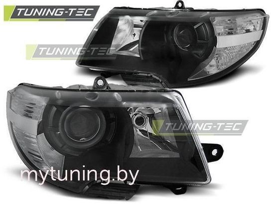 Передние фары black для Skoda Superb II