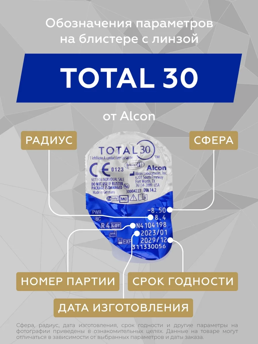 Ежемесячные контактные линзы Total30 (уп. 3 линзы)
