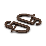 Крючок шторный h-26мм пластик, коричневый, 100 шт