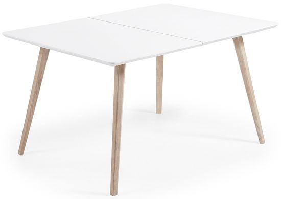 Обеденный стол QUATRE 140 (220) x90 с матовой белой столешницей La Forma Испания 