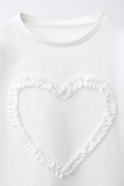 ZARA ФУТБОЛКА С ВОЛНИСТЫМ ПРИНТОМ, БЕЛЫЙ